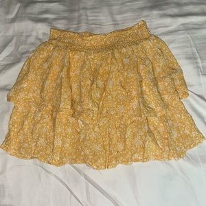 Yellow floral skirt